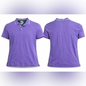 Robert Graham Purple Polo Shirt Embroidered CollarXL